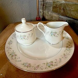4pc CARLTON fine China Japan Corsage 481 cream sugar and platter Japanese pretty